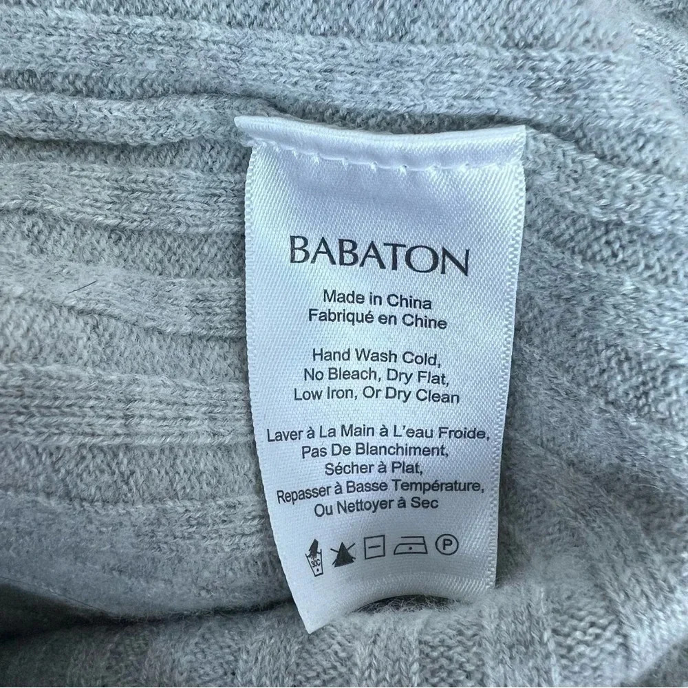 Aritizia Babaton Wool Ribbed Gray Sweater Size L - Picture 4 of 5